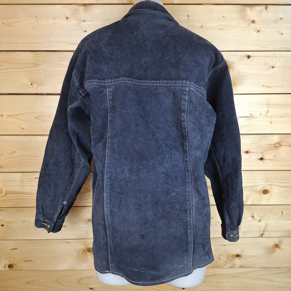 Vintage Wash & Wear Leather Suede Button Up Overshirt Jacket Shirt Coat - Picture 6 of 12